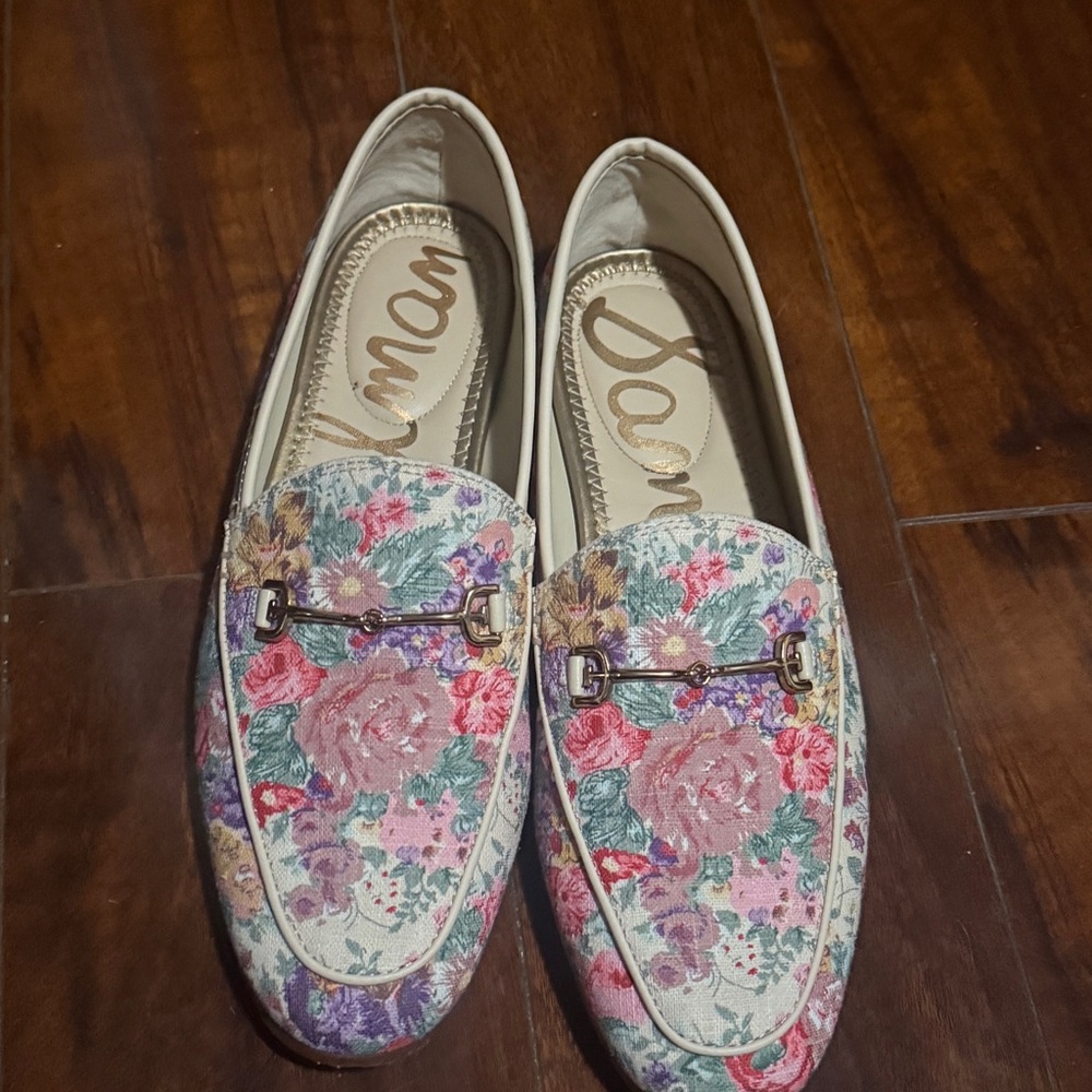 Sam Edelman Multicolor Floral Loafers with Gold Detail
